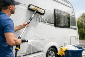 Wohnwagen richtig reinigen außen - so geht’s